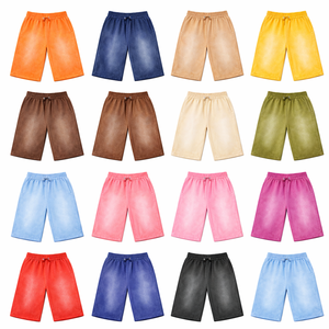 Mens Acid <b>Washed</b> Shorts Hip Hop Fit Custom <b>Screen</b> Printed Heavy Fabric Autumn Winter Shorts Wholesale In Wholesale Price - Product Image 1