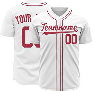 Camiseta de béisbol sublimada al por mayor, personalizada, 100% poliéster, con botones, transpirable, cuello en V, unisex, para adultos. - Product Image 3
