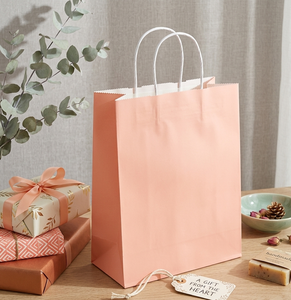 Factory Custom Classic Paper <b>Bag</b> with Handle Offset Printing 100% Recycled Kraft Personalised Logo - Product Image 5