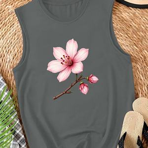 เสื้อกล้ามถักลำลองสำหรับผู้หญิงลายดอกซากุระพร้อมโลโก้ด้านหน้า - Product Image 2