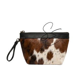 Bohemian Unisex Hair On Hide Small Travel Pouch With <b>Wristlet</b> Genuine Leather Handmade Wallet Women to Store Small Accessories - Product Image 1