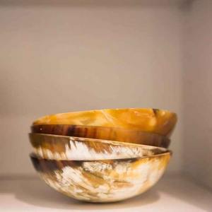 High Quality Natural Buffalo Horn Salad Bowl, Handmade Eco-Friendly Classic Polished Serving & Party <b>Tableware</b> - Product Image 3