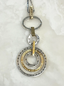 Collier Pendentif Géométrique en Argent 925 Plaqué Or 18K avec Diamant Taille Brillant, Chaîne Serpent Minimaliste pour Femme, Certifié IGI - Product Image 2