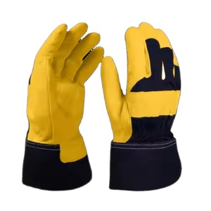 Gants de travail industriels en cuir de chèvre grainé avec manchette de sécurité, qualité supérieure, résistants au froid et à la chaleur, certifiés CE, épaisseur 11 oz - Product Image 2