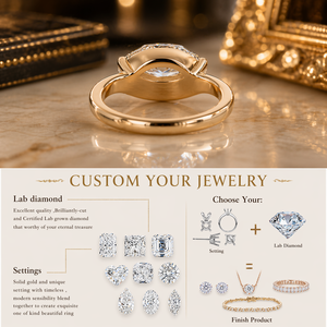 14K Gold Classic Marquise Cut Fancy Color Lab Grown <b>Diamond</b> Plated IGI Certified VS1 Women's Engagement <b>Ring</b> Elvoragems - Product Image 6