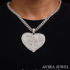 จี้รูปถุงเงินแบบ Iced Out Boss Man ทำจากเงินแท้ 925 ชุบทองสองสี เหมาะสำหรับทั้งชายและหญิง สไตล์ฮิปฮอป - Product Image 2