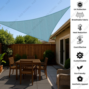 Voile d'ombrage triangulaire d'extérieur résistante aux UV pour jardin, auvent de terrasse, abri de voiture - Product Image 3