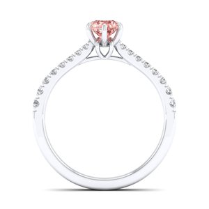 Bague en argent sterling 925 REYES, prix de gros, avec moissanite certifiée GRA, bijoux fins, coupe ronde, pierre précieuse morganite 0,5 carat - Product Image 4