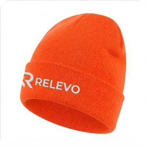 Gorro Relevo Naranja, Gorra Casual de Invierno, Unisex, Logotipo 100% Bordado, Color Sólido - Product Image 3