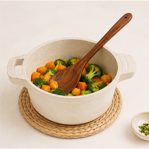 Ensemble d'ustensiles de cuisine en bois écologiques et modernes, 4 pièces, avec spatule à long manche, louche et cuillère, pour la maison et la restauration - Product Image 4