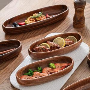 Plateau de présentation en bois naturel fait main, plateau de service incurvé, planche de présentation alimentaire haut de gamme pour la maison et les restaurants - Product Image 6
