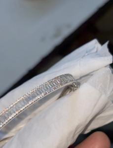 Brazalete de Moissanita VVS, Corte Baguette y Redondo, Alternativa de Diamante de Lujo, Aniversario de Bodas, Hecho a Mano - Product Image 3