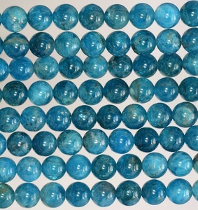 Blu <span class=keywords><strong>Apatite</strong></span> Perline Genuino Naturale Della <span class=keywords><strong>Pietra</strong></span> <span class=keywords><strong>Preziosa</strong></span> Rotonda Branelli Allentati - Product Image 4