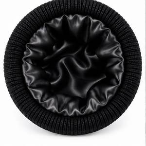 Gorro de Punto Negro Unisex, Poliéster/Algodón, Tejido a Mano, Color Sólido, Casual, Cálido para Invierno, para Adultos, Pesca, Playa - Product Image 6