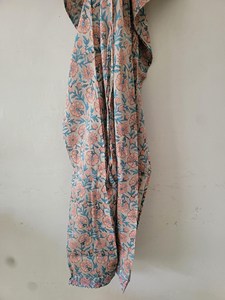 ชุดคลุมกิโมโนผ้าฝ้ายพิมพ์ลายดอกไม้สุดหรู ระบายอากาศได้ดี สไตล์โบโฮชิค ชุดลำลองฤดูร้อน คอวี ความยาวเต็มตัว สวมใส่สบาย - Product Image 5