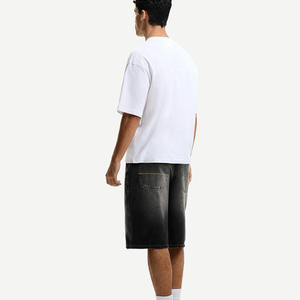 Custom Men’s Baggy Denim <b>Shorts</b> Vintage Washed <b>Black</b> <b>Jean</b> <b>Shorts</b> Loose Fit Knee Length Streetwear Jorts Wholesale - Product Image 3