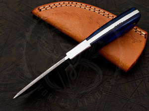 Cuchillo de caza, camping y supervivencia hecho a mano con hoja fija de acero de Damasco, mango de madera, soporte OEM, cuchillos personalizados. - Product Image 4