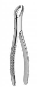 Forceps d'extraction dentaire pour molaires inférieures, chromés, en acier inoxydable, avec poignées texturées et becs dentelés - Product Image 5