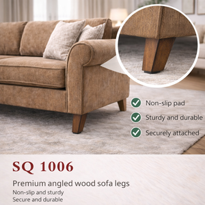 ขาโซฟาไม้เนื้อแข็งแบบบางพร้อมสลักเกลียวแบบแขวน ขาเฟอร์นิเจอร์ไม้ทรงสี่เหลี่ยมสำหรับเปลี่ยนขาโซฟา ตู้ ชั้นวางของ แบบ OEM - Product Image 2
