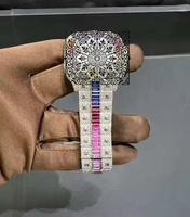 Montre de luxe unisexe AMBER JEWELS, cadran carré serti de diamants, mouvement à quartz CITIZEN, étanche, verre minéral, fermoir à boucle, 46 mm