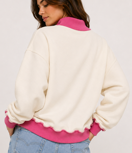 Sweat-shirt réversible vintage pour femme, col montant, personnalisable avec logo, grandes tailles, pull d'hiver – Vente en gros Fabricant - Product Image 4