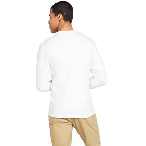 Camisetas de Manga Larga Blancas para Hombre, Camisetas Casuales de Cuello Redondo de Algodón Premium, Camisetas Lisas con Logotipo Personalizado para Ropa al por Mayor - Product Image 3