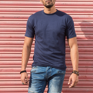 T-shirts décontractés pour hommes en jersey CVC (60/40) uni, 200 grammes, coupe ample, manches courtes, col rond, respirant, séchage rapide - Product Image 4