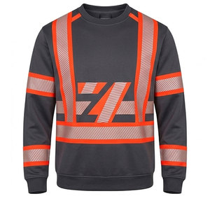 Customized Logo ANSI Class 2 Reflective <b>LED</b> Flash Safety Sweatshirt Workwear for Professional Workers Across Multiple Industries - Product Image 1