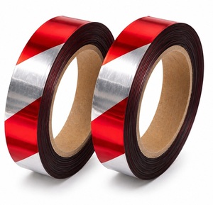Bulk Retroreflective Holographic Tape Red & Silver Self Adhesive Safety Strip Roll for Wholesale Waterproof Strong Adhesion Tape - Product Image 3