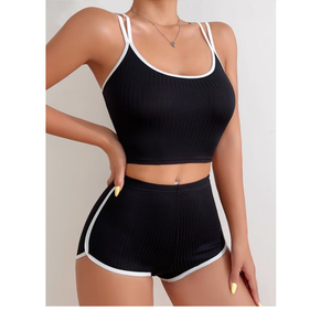 Shorts pour femmes à ourlet incurvé, doux et confortables, décontractés, pour la détente, taille élastique, coupe mi-largue, écologiques - Product Image 4