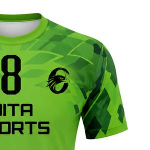 Neon Green Handball Jersey for Men <b>Short</b> Sleeve Performance Team Uniform Breathable Lightweight Athletic Training Sports Wear - Product Image 3