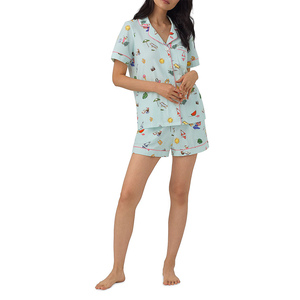 Customized Wholesale 100% Cotton Sleepwear Lounge Wear Women Loungewear Pajamas 2pcs/Set for Women With High Quality - Product Image 6