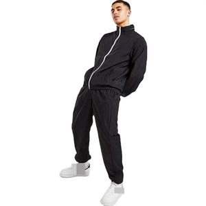 Custom Nylon Tracksuit <b>Wind</b> <b>Breaker</b> Zip up Hoodie and Shorts Set Plain High Quality Windbreaker Custom Men Windbreaker men's - Product Image 1