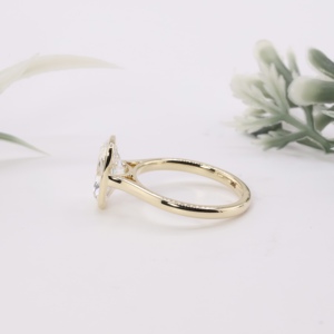 Anillo de Oro Amarillo Sólido de Lujo con Diamante de Laboratorio en Engaste de Bisel, Anillo Minimalista Solitario, Joyería Fina Personalizada, Anillo de Boda Nupcial - Product Image 2