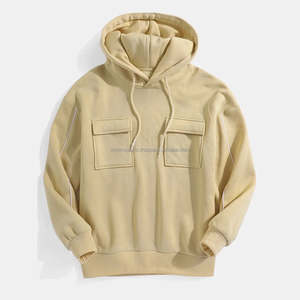 Sudadera con capucha de gran tamaño unisex personalizada para hombre, ropa de calle de estilo hip hop de invierno, patrón liso e estampado, forro polar teñido liso - Product Image 1