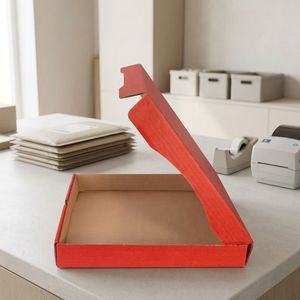 Caja de Cartón Roja Personalizada OEM con Tapa Abatible |   Caja de Embalaje de Lujo para Regalos y Comercio Electrónico con Impresión de Logotipo - Product Image 1