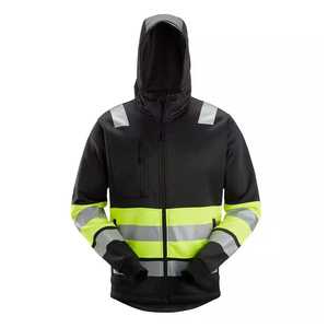 Veste réfléchissante unisexe haute visibilité noire et violette, vêtements de travail de sécurité avec capuche - Product Image 6