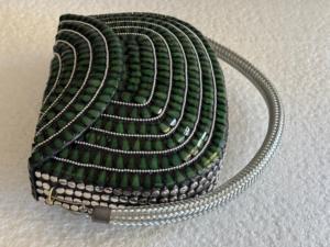 Bolso de mano metálico con cristales verdes, bolso de noche para fiesta con asa trenzada, bolso de diseñador para boda - Product Image 5