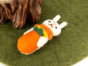 Handmade Stitched Felt <b>Easter</b> Bunny in Carrot – Wool Bunny <b>Ornament</b>, Hanging <b>Easter</b> Decor, Basket Toy & <b>Easter</b> Gift Decoration - Product Image 4