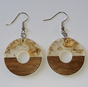 Trendy Wood Epoxy Resin Drop Earring For Party Event <b>Wedding</b> Ethnic Women Contemporary Fashion Dangles Party Jewelry <b>Accessories</b> - Product Image 2