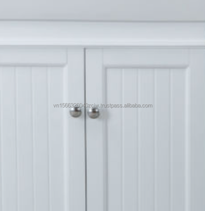 Meuble-lavabo élégant blanc en bois massif de 24 pouces avec vasque et petit meuble de rangement, design côtier Phuoc Hung - Product Image 5