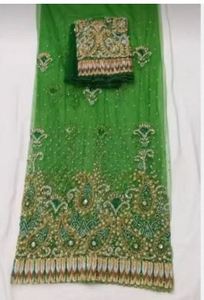 High Density <b>Sequins</b> Embroidered Net Fabric Elegant Party Wear Lace Embroidery <b>Material</b> From India Supplier At Low Price - Product Image 2