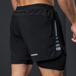 Mens Custom Wholesale fitness Shorts Solid Pattern Polyester Running Training <b>Athletic</b> Fitness shorts Sportswear - Product Image 3