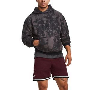 Sweat à capuche streetwear de haute qualité, personnalisé, surdimensionné pour homme, noir délavé, effet vieilli vintage, à manches longues, style pull, délavé à l'acide - Product Image 4