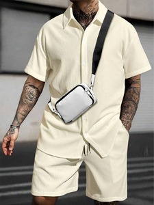 Conjunto de Camiseta y Pantalones Cortos Deportivos para Hombre, Personalizados, Transpirables, de Secado Rápido, de Poliéster/Algodón, Ligeros, para Invierno, Gimnasio - Product Image 3
