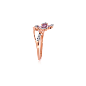Bague Diamant Celestial Bloom : Bande en Or Jaune en forme de Boucle Infinie, Diamants Pavé au Centre 0,70 ct, Total 1,00 ct - Product Image 4