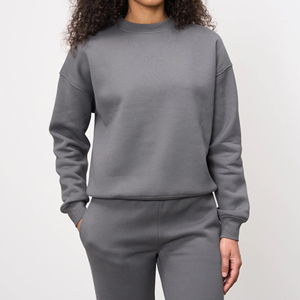 Sudadera de Cuello Alto para Mujer, Ligera, Transpirable, Informal, de Invierno, de Forro Polar, Lisa, Holgada, con Hombros Caídos, Logotipo Personalizado en la Parte Delantera - Product Image 5