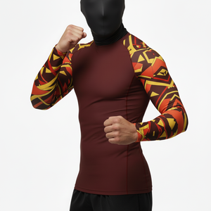 Camiseta de compresión Rash Guard para hombre, OEM ODM, con estampado por sublimación, para BJJ, entrenamiento de gimnasio, MMA. - Product Image 4