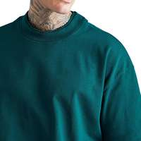 T-shirt Homme Vert Uni 100% Coton Manches Courtes Col Rond Coupe Décontractée Écologique Respirant Séchage Rapide