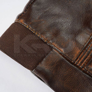 Modern Style <b>Men</b> <b>Leather</b> Winter Jacket Canvas Fabric Stand Breathable Windproof High Quality Soft Interior Comfortable Fit Front - Product Image 5